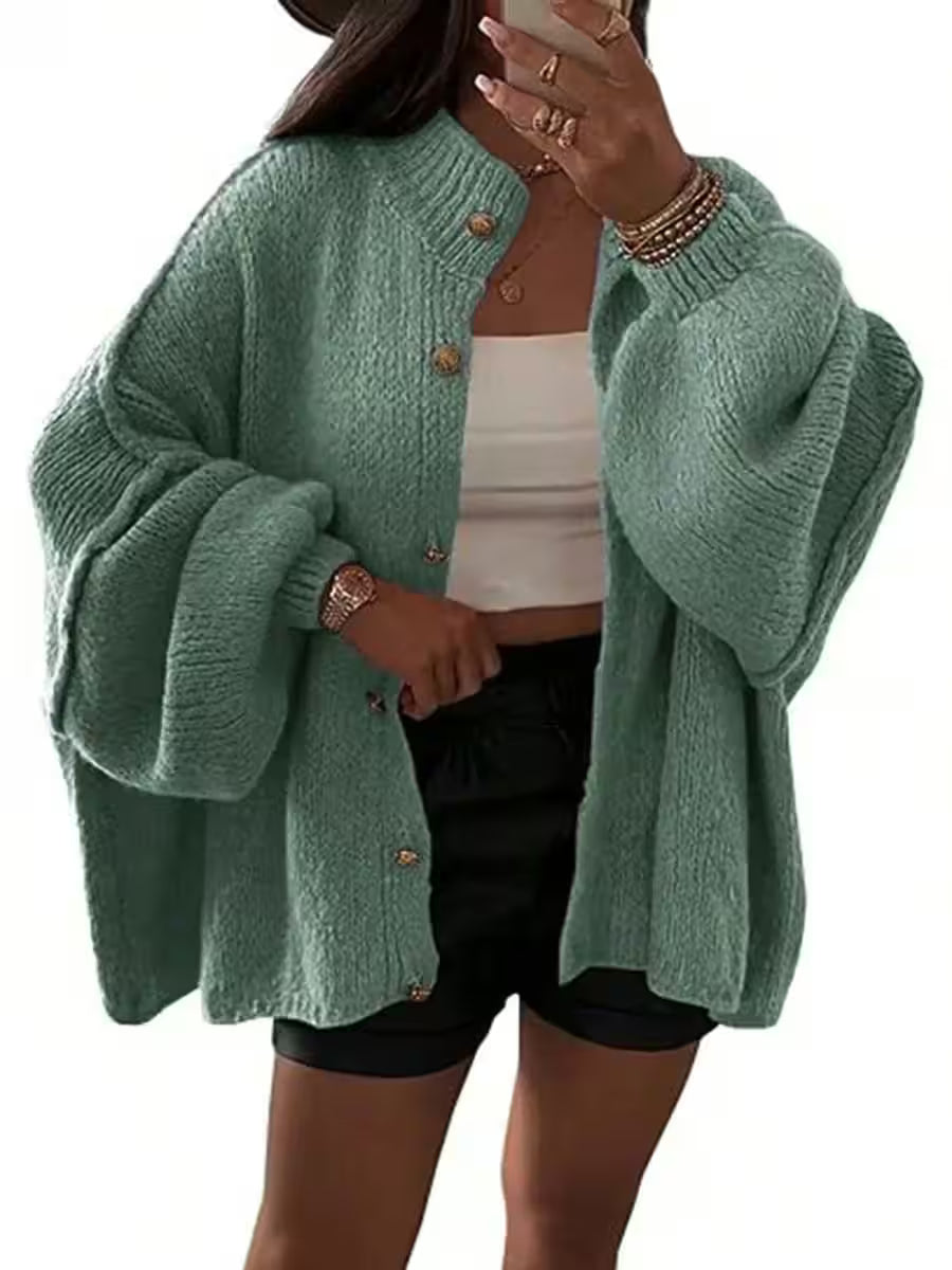 Style Oversized Long Sleeve Loose Buttons Cardigans Coat Winter - Women's Fashion - View 3