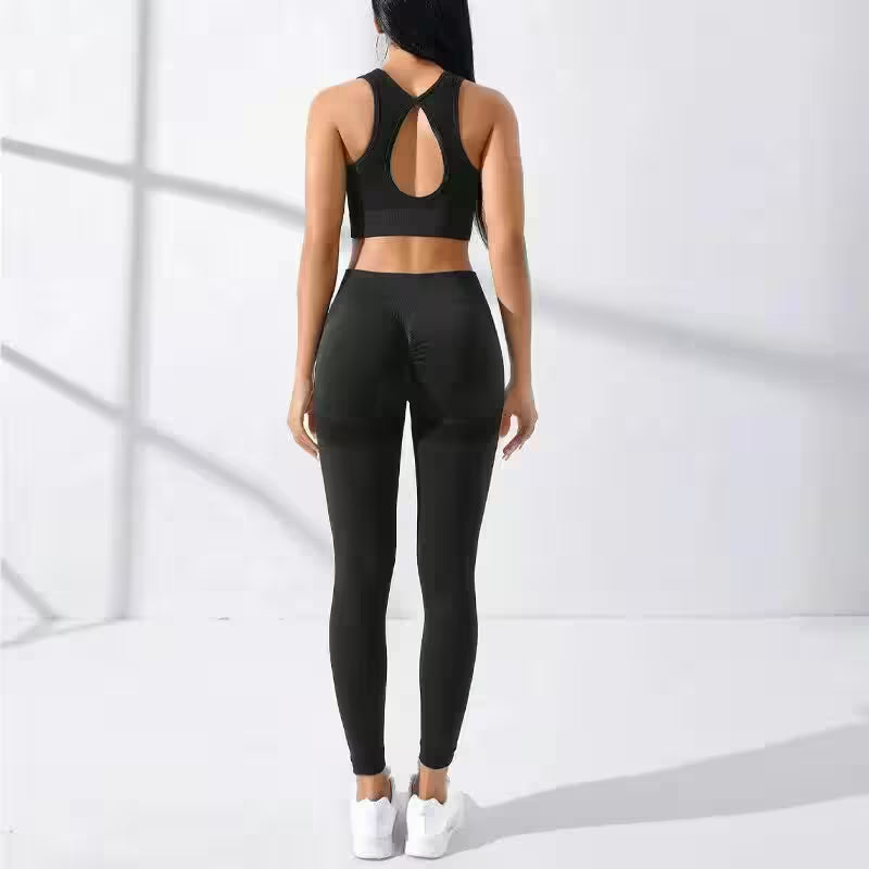 Yoga Basic 2pcs Seamless High Stretch Yoga Set Tracksuit - Additional View 2