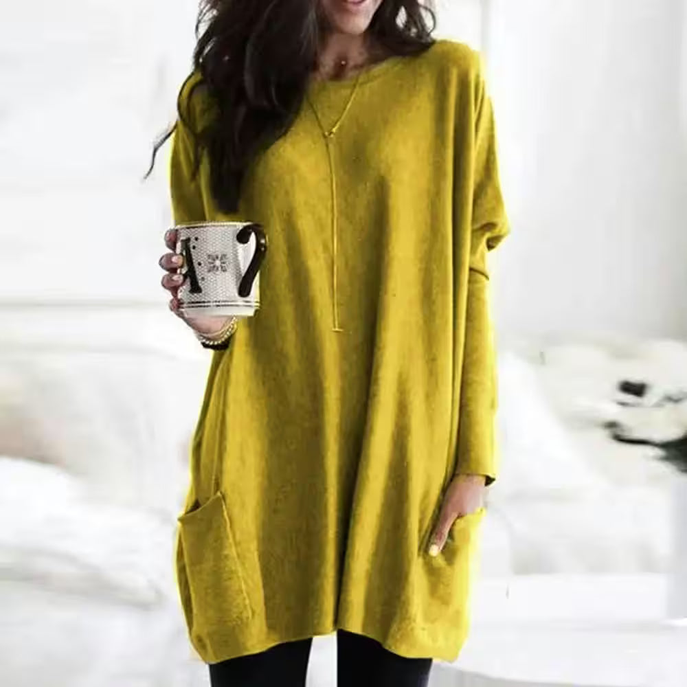 Long Sleeve Pocket Tunic Tops Blouse Casual - Additional View 8
