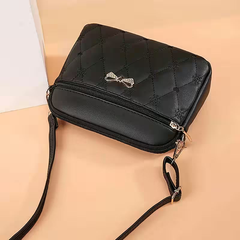 Crossbody-purse-female-leather-black-handbag-small-messenger - Additional View 3