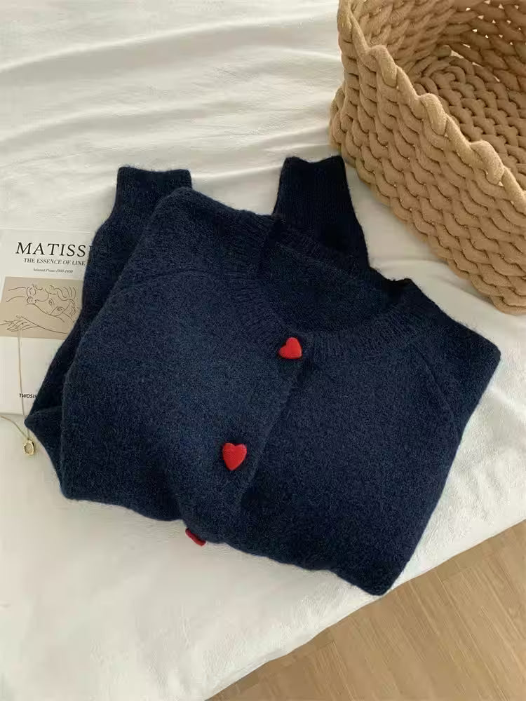 Deep Grey Wool Knitted Cardigan - Women's Fashion - View 7