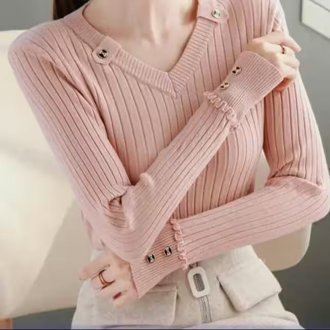 Slim-Fit Knit Long Sleeve Tops - Additional View 6