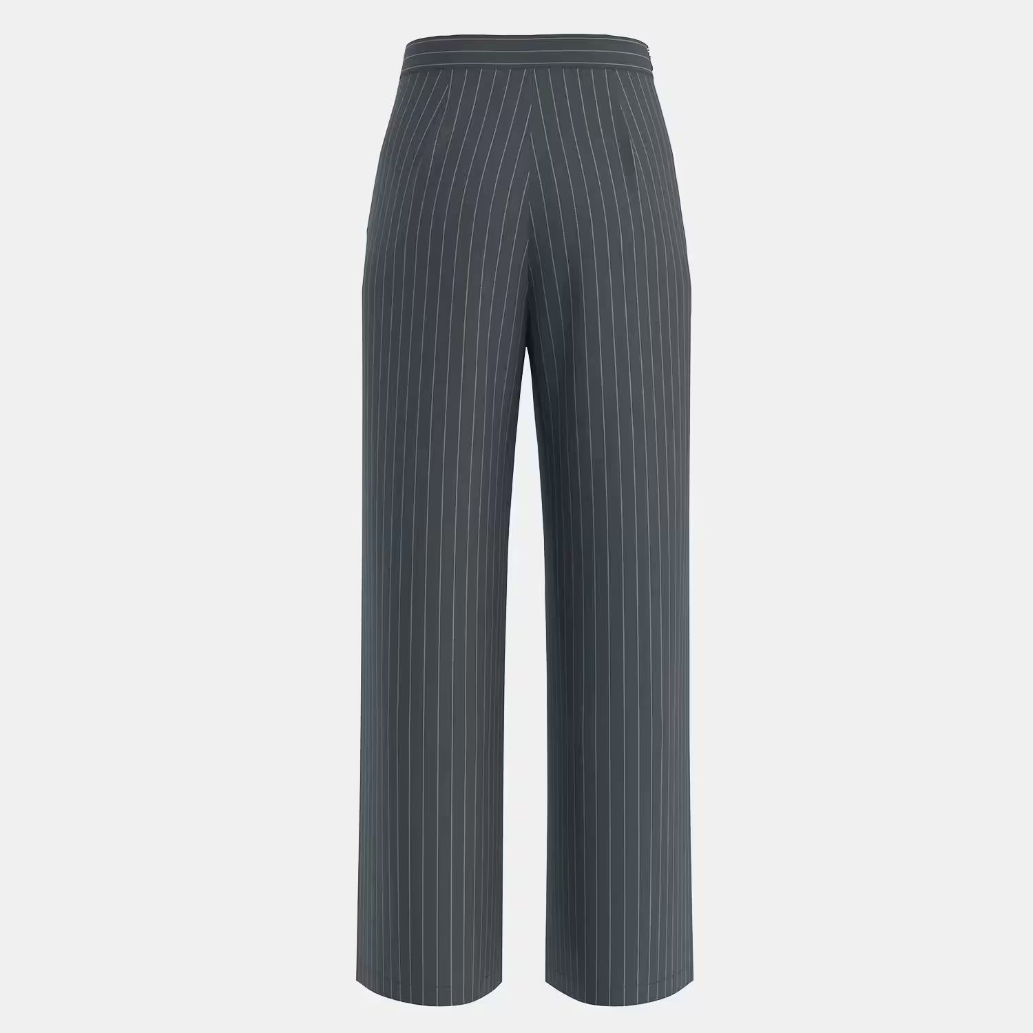 Pants Retro French Striped Waist Straight Casual - Additional View 3