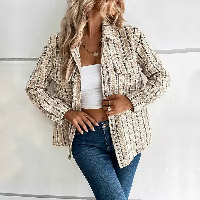 Jacket Retro Checkered Cardigan - Additional View 5