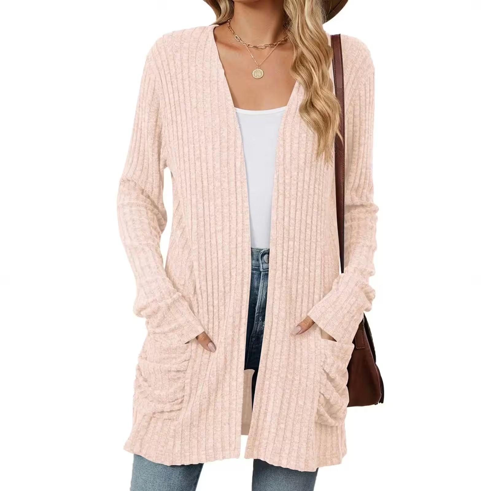 Lightweight 3/4 Sleeve Black Sweater Cardigan Casual - Women's Fashion - View 7