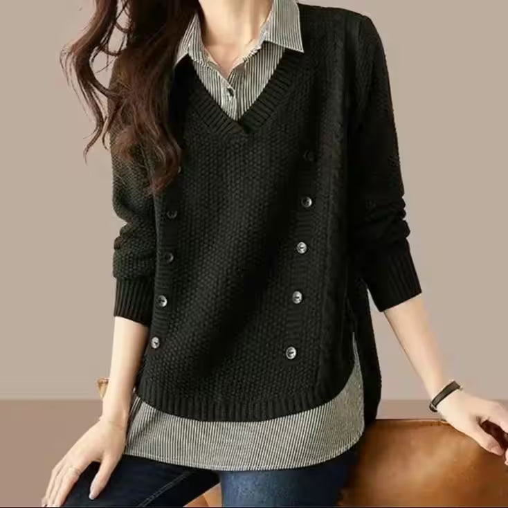 Sweater Classic polo collar Casual - Women's Fashion - View 4