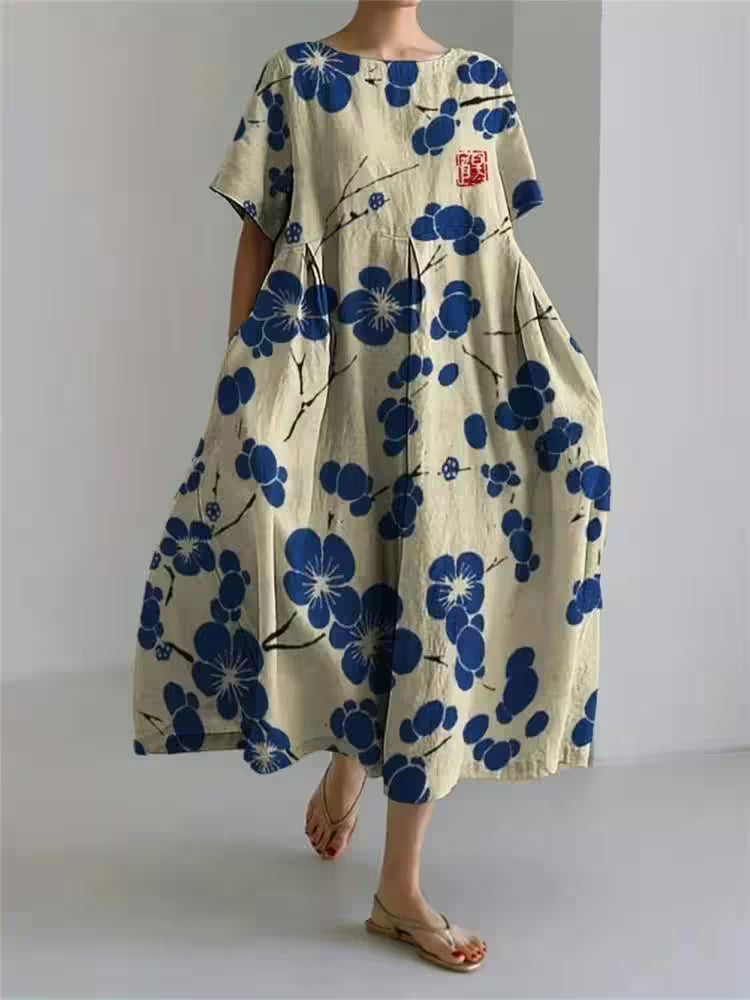 Flower 3D Printed Round Dress - Women's Fashion - View 3