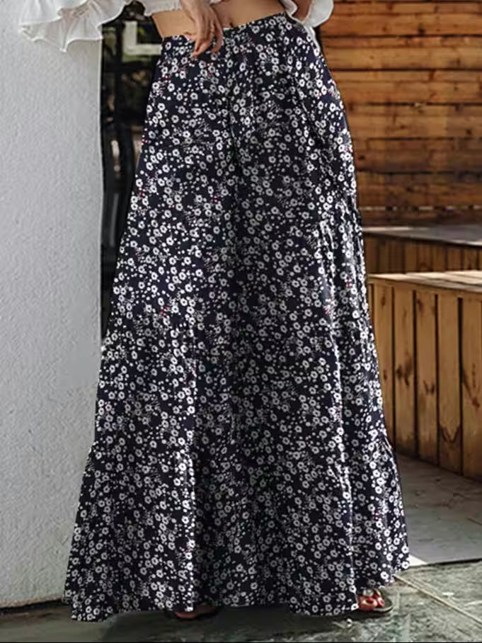 Plus Size Waist Tiered Flared Trousers 2025 Pantalon 5XL - Additional View 5