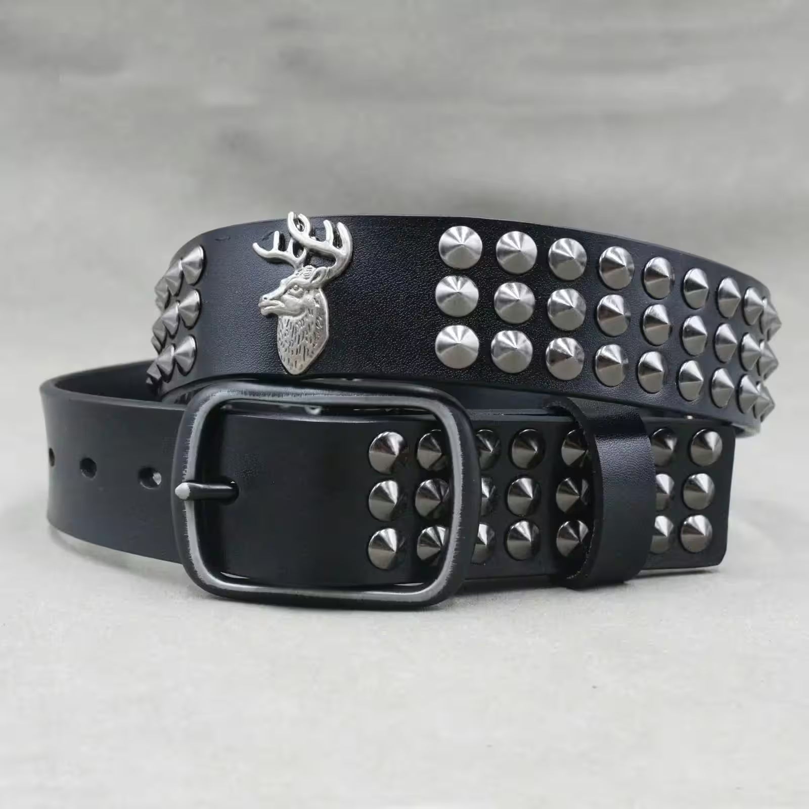 Nice Rivet Genuine Leather Belt Goth Style - Additional View 8