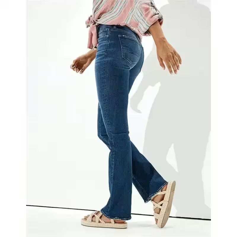 High Waist Hip Lift Straight Jeans - Additional View 5