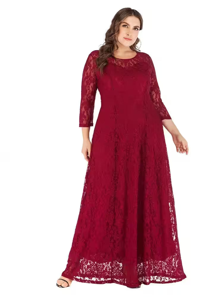 Plus Size Elegant Lace Dress - Additional View 8