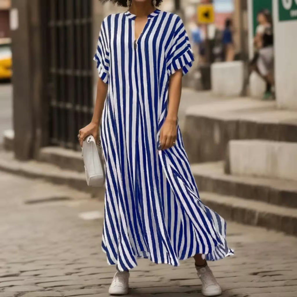The Multiwear Shirt Dress / shibori stripe - Additional View 7