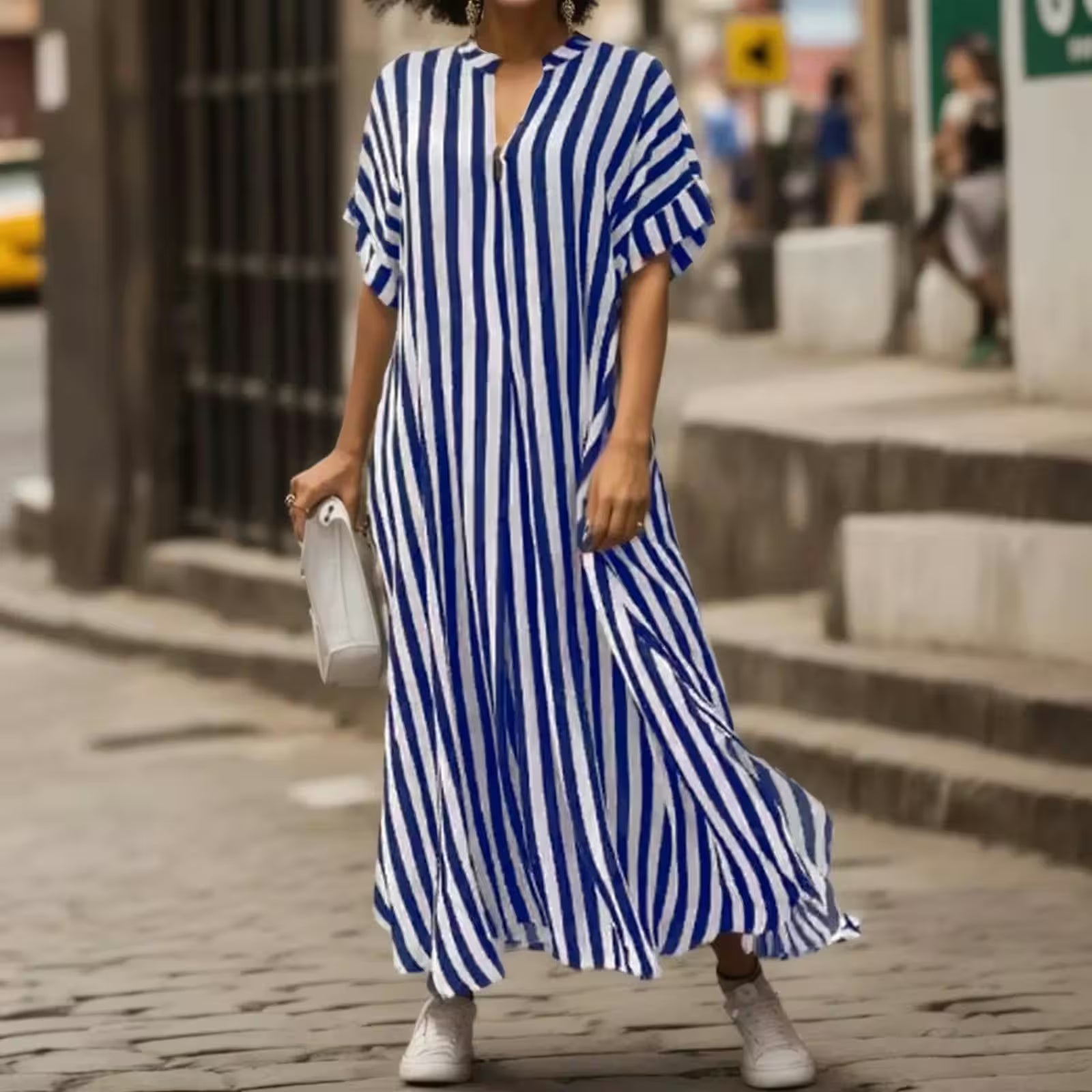 The Multiwear Shirt Dress / shibori stripe - Additional View 7