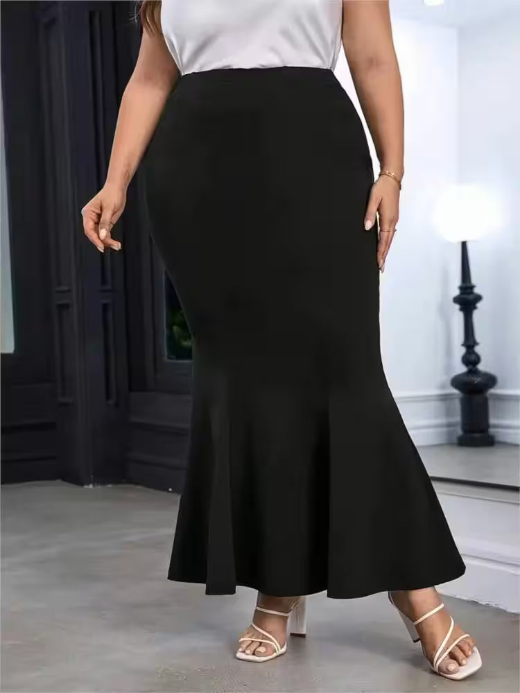 Plus Size High Waist Summer Fishtail Long Skirts - Additional View 5