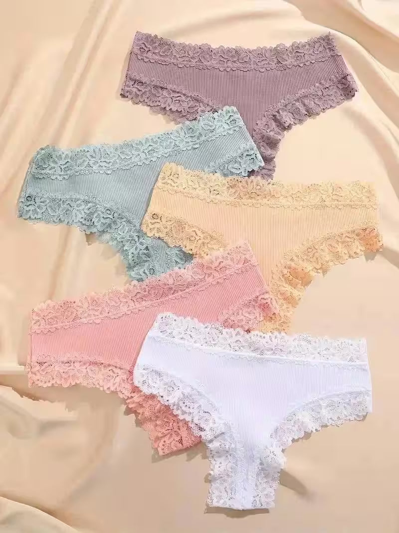 5Pcs/set Cotton Panties Floral Lace Intimate Underwear Trendy - Additional View 19
