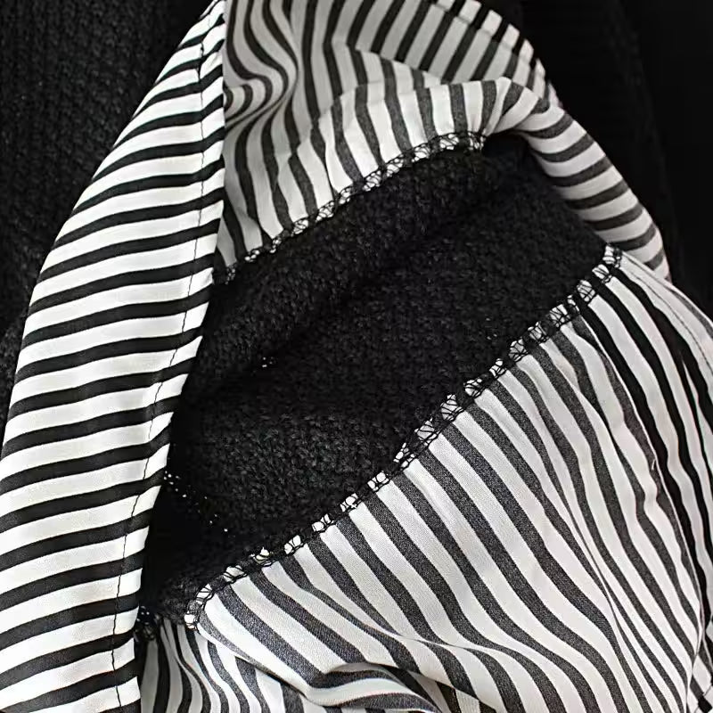 Plus Size Patchwork Striped Sweater Two Pieces - Additional View 7