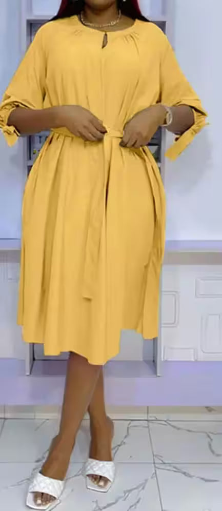 Plus Size Elegant Fashion Midi Dress - Additional View 5