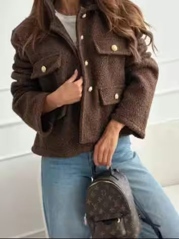 Coat Autumn and Winter Loose Short Woolen - Women's Fashion - View 6