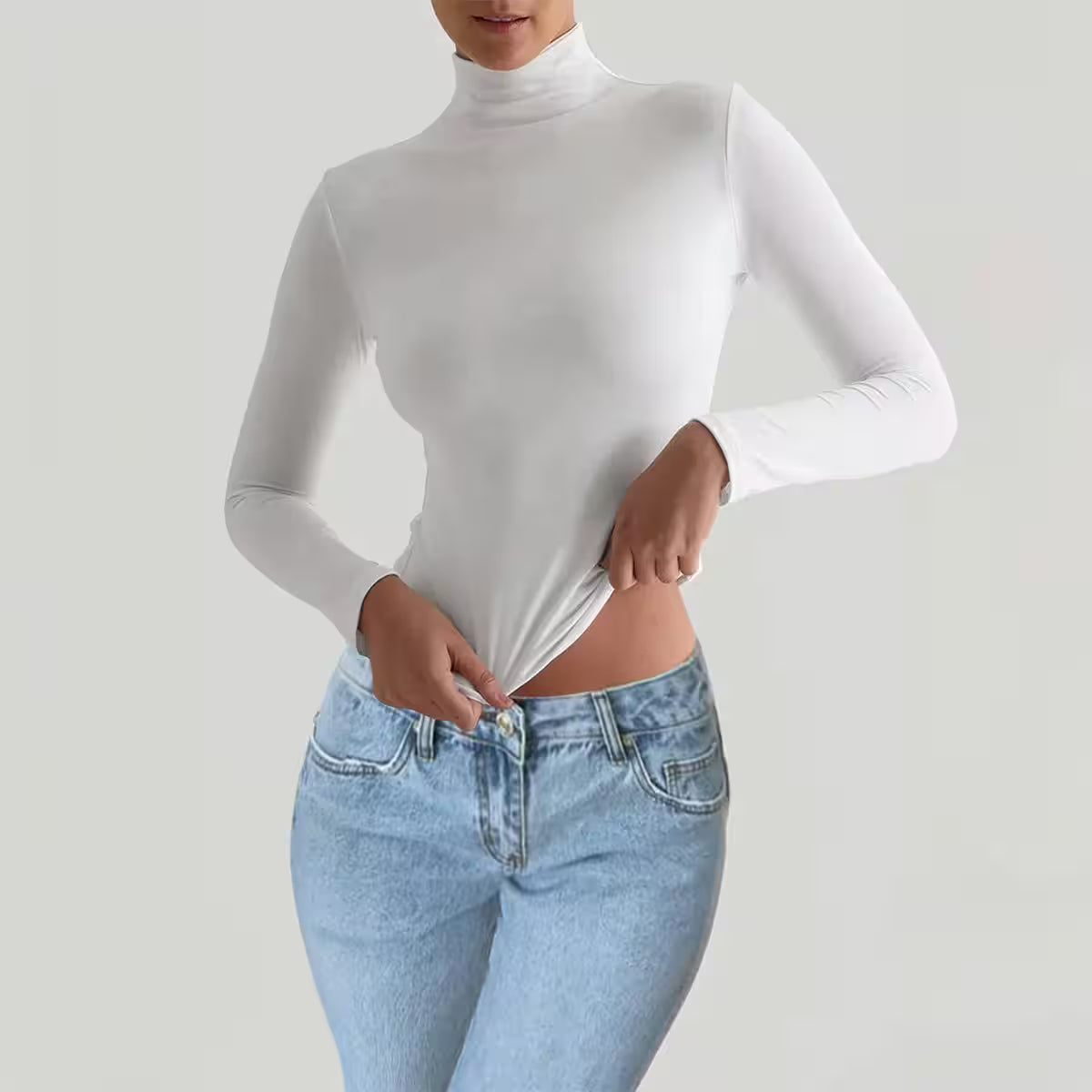 Long Sleeve Tops Lady's Bottoming Shirt Clothing - Additional View 5