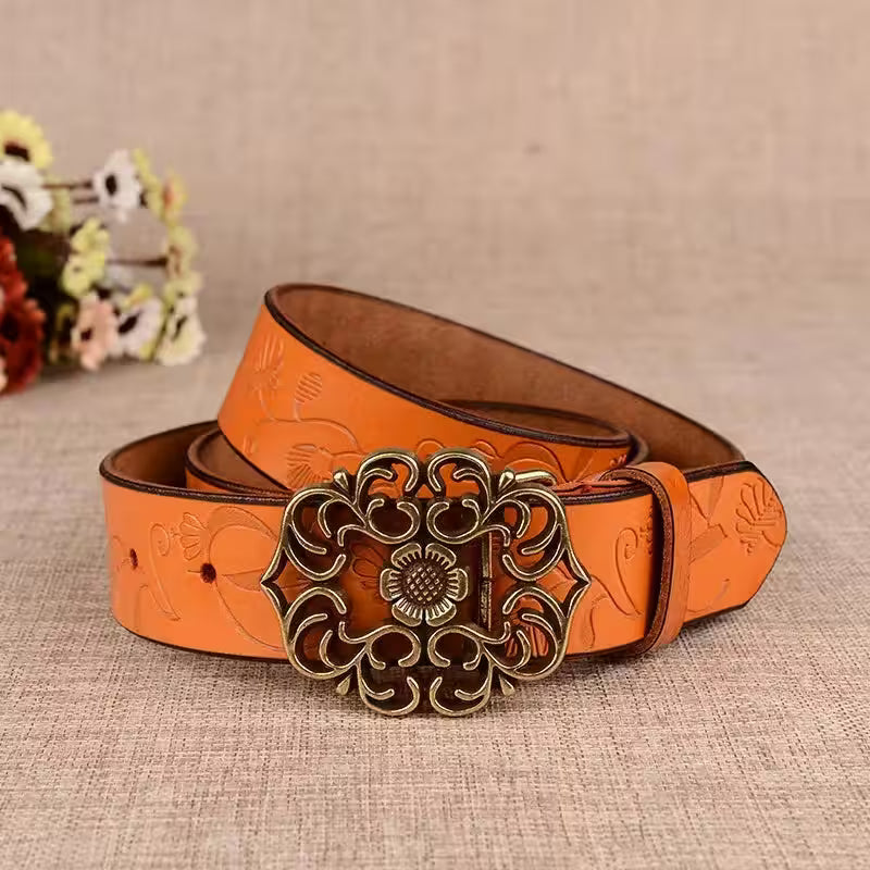 Sunflower Pattern Needle Buckle Belt - Additional View 6