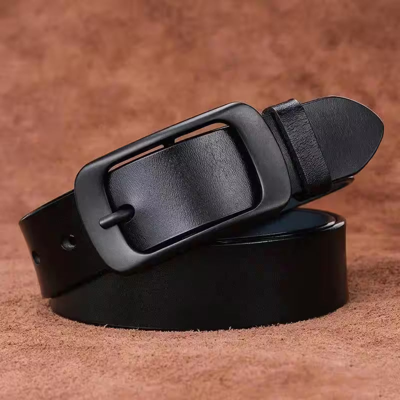 Belt Cow Genuine Leather Black Alloy Pin - Additional View 18