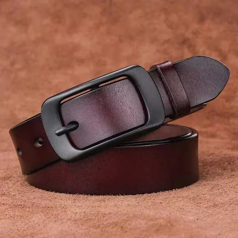 Belt Cow Genuine Leather Black Alloy Pin - Additional View 14