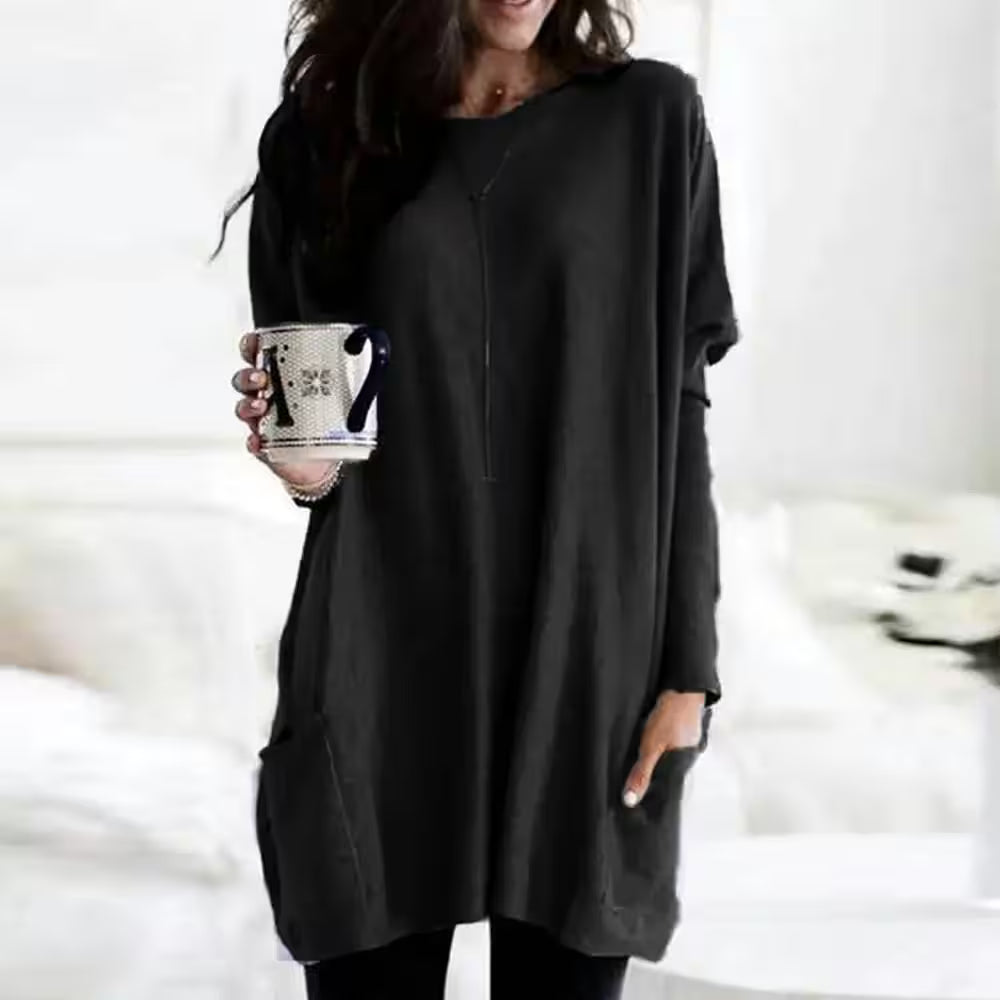 Long Sleeve Pocket Tunic Tops Blouse Casual - Additional View 9