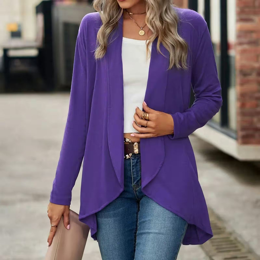 Plus Size Cardigan Lightweight Open Front Long Sleeve Sweater - Women's Fashion - View 7