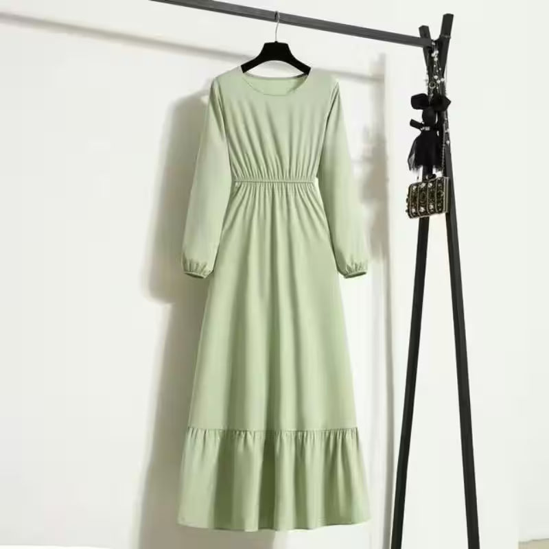Dresses with Waist Slim Long Sleeve Pullover - Additional View 3