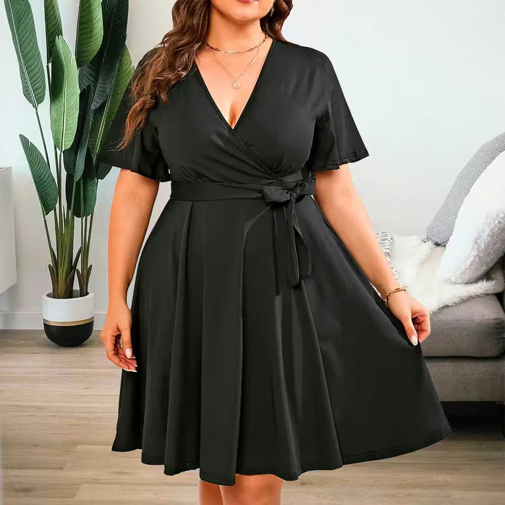 Dresses - Plus Size Ladies Jersey Casual Elegant Clothing