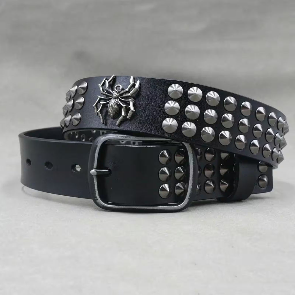 Nice Rivet Genuine Leather Belt Goth Style - Additional View 26