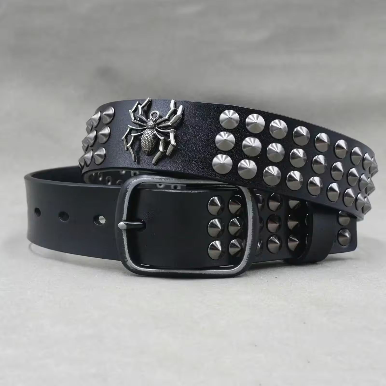 Nice Rivet Genuine Leather Belt Goth Style - Additional View 26