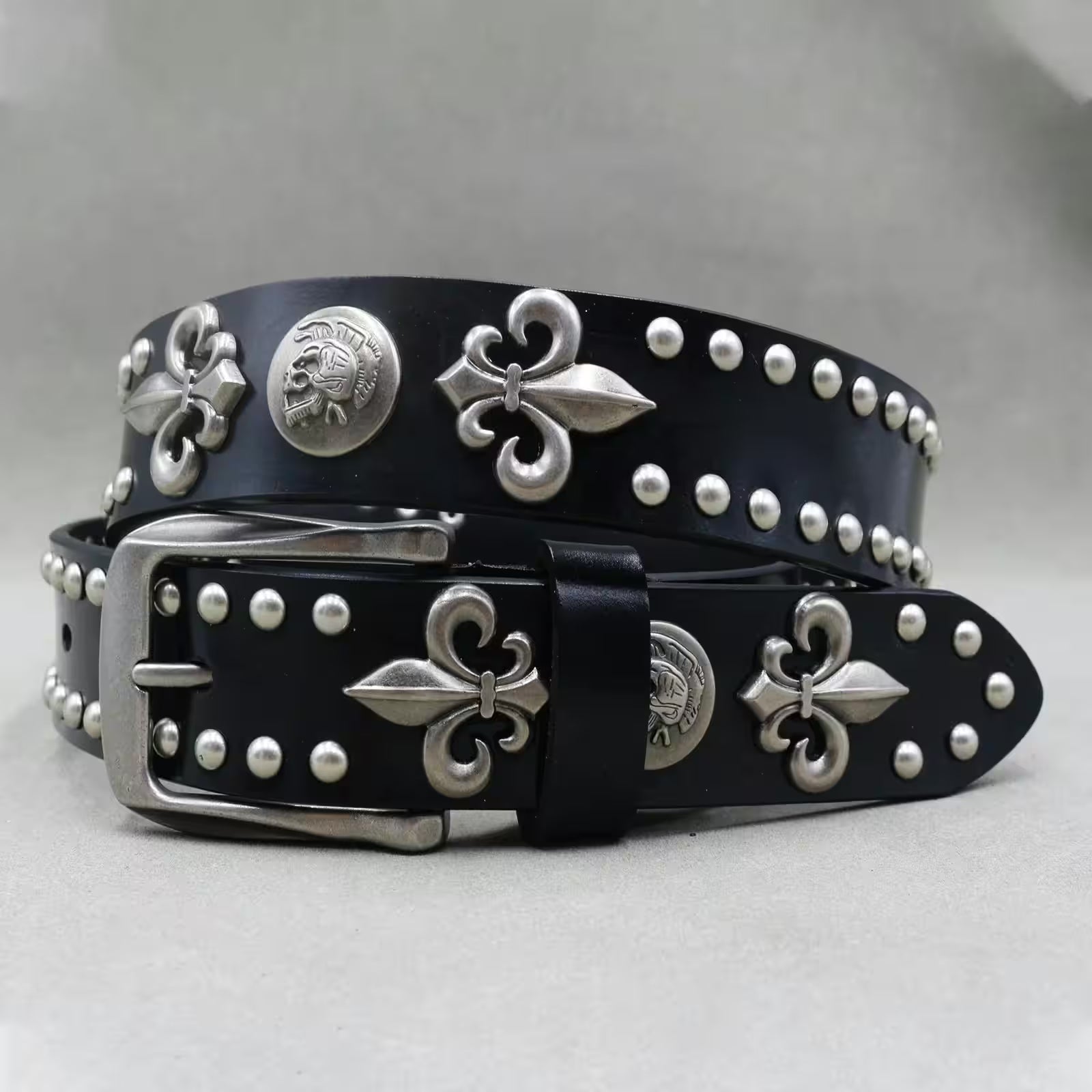 Nice Rivet Genuine Leather Belt Goth Style - Additional View 3