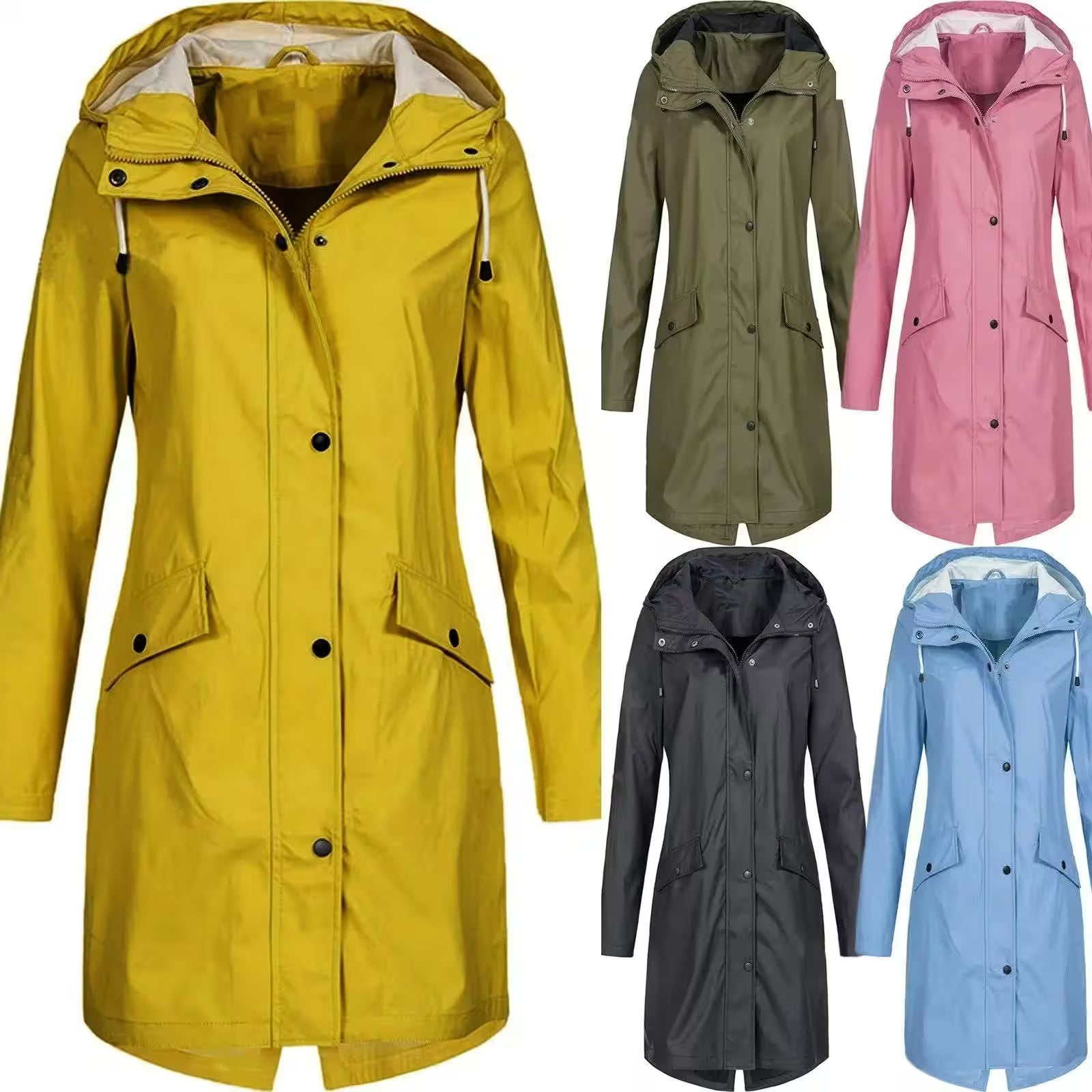 Hooded Raincoat Windproof Coat - Additional View 4