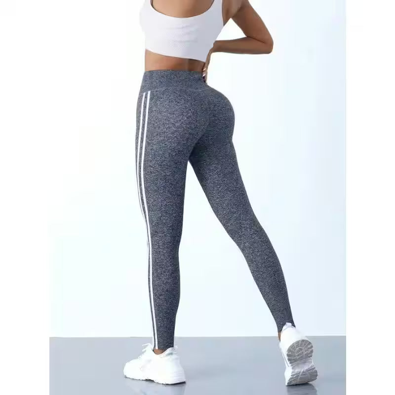 Yoga Leggings Striped Slim Sports Pants - Additional View 4
