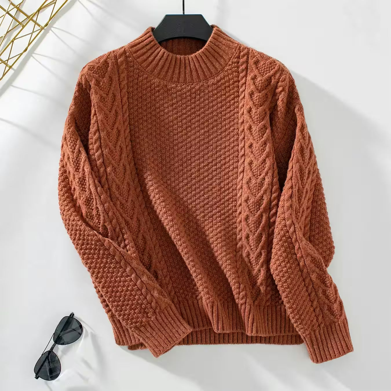 Neckline Knit Sweater Loose Long -sleeved Pullover - Women's Fashion - View 7