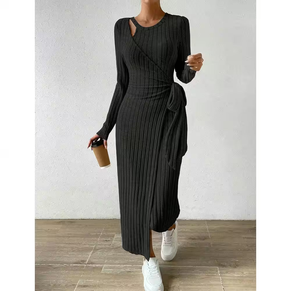 Dresses Fitting Slim Plain Asymmetric - Additional View 2