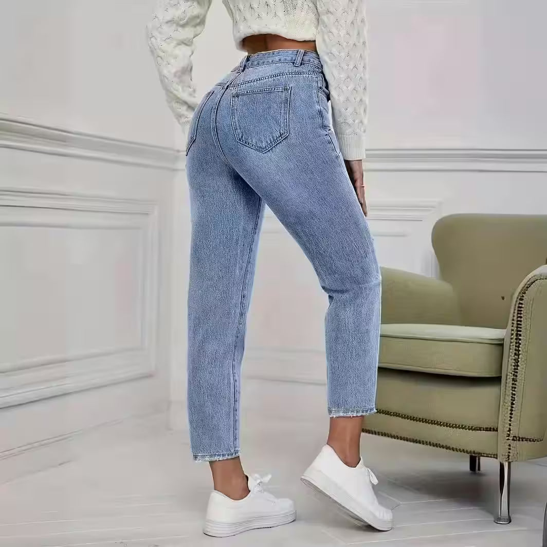 Casual Washed Ripped Jeans Spring - Additional View 3