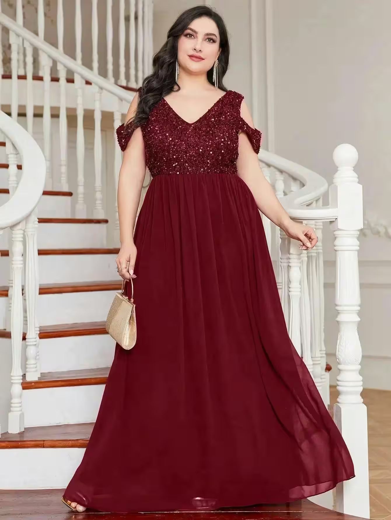 Chiffon Formal Evening Party Sparkle Dress - Additional View 8