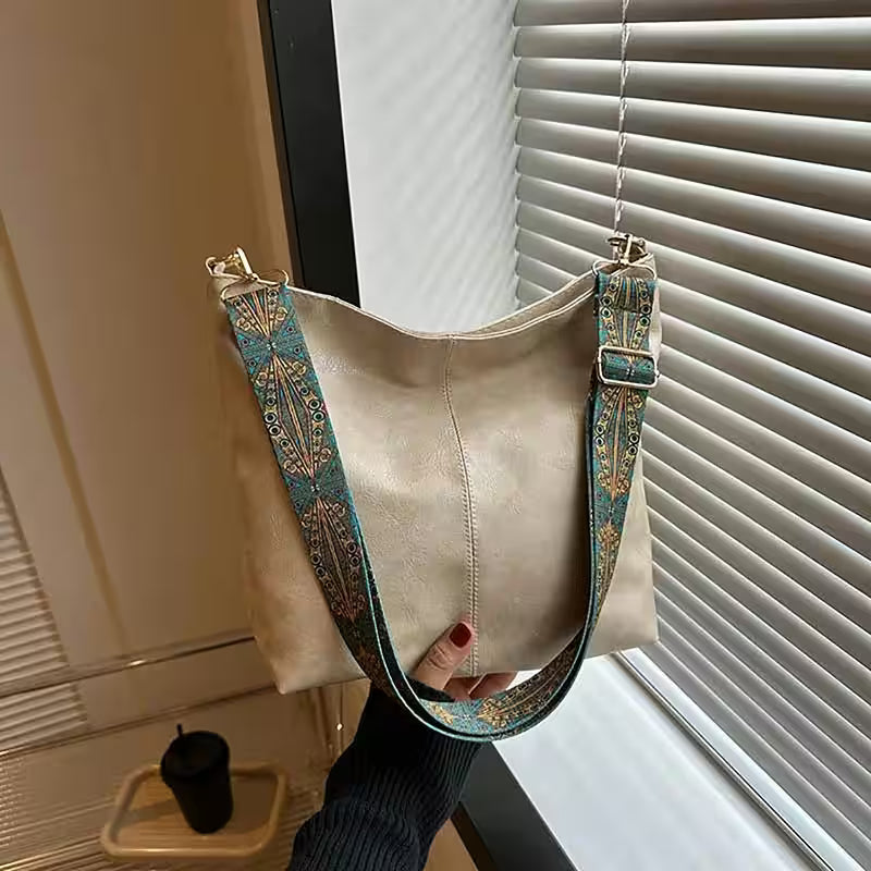Wide Geometric Strap Shoulder Bag Large Capacity Crossbody - Additional View 2