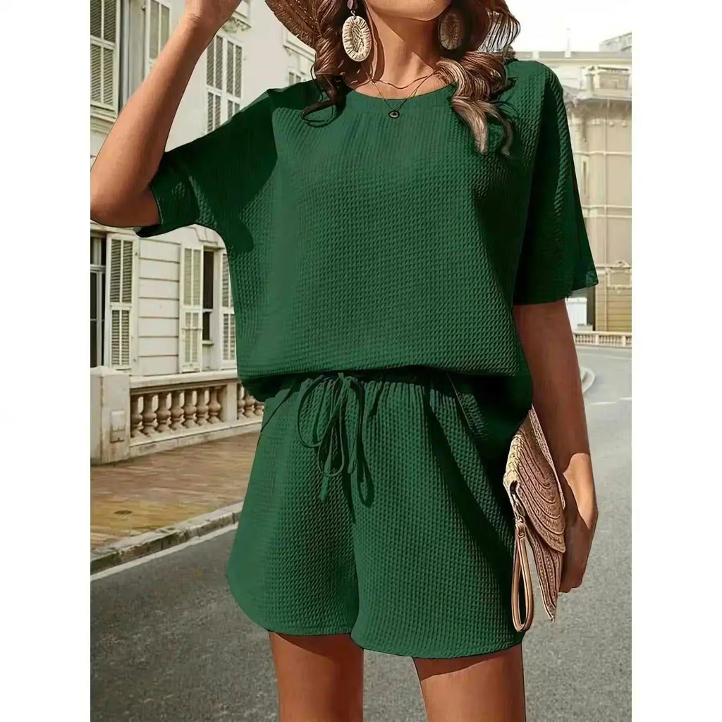 2 Piece Sets Outfit Solid Color Casual Loose Short - Additional View 10