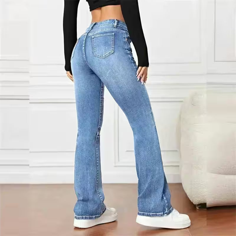 Casual Micro Flares Jeans Vintage Mid - Additional View 2