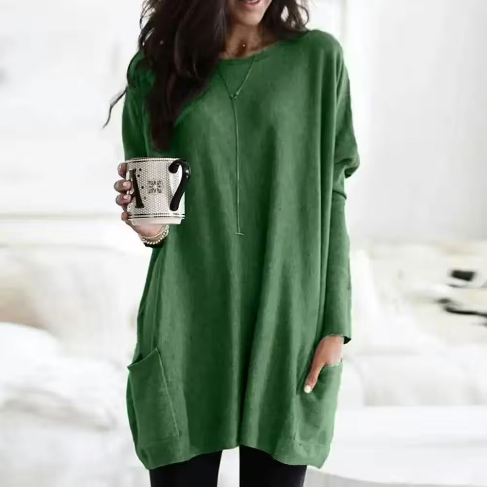 Long Sleeve Pocket Tunic Tops Blouse Casual - Additional View 10