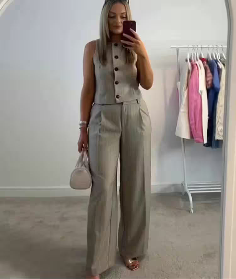 Wide Leg Long Pants 2 Piece Set 2025 - Additional View 3