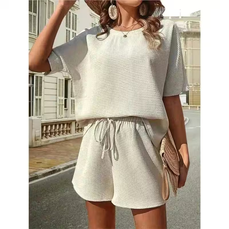 2 Piece Sets Outfit Solid Color Casual Loose Short - Additional View 8