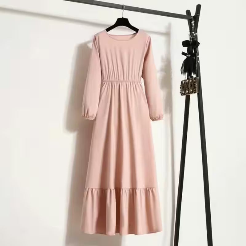 Dresses - Dresses with Waist Slim Long Sleeve Pullover