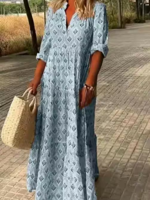 Plus Size Loose and fashionable printed temperament - Additional View 10