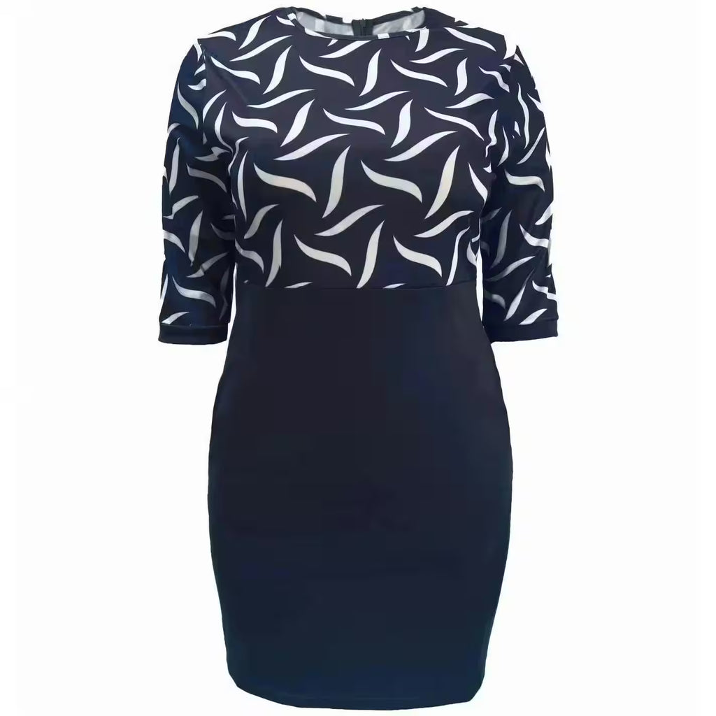 5XL 4XL Plus Size Clothes Dresses Office Lady - Flair Feminine