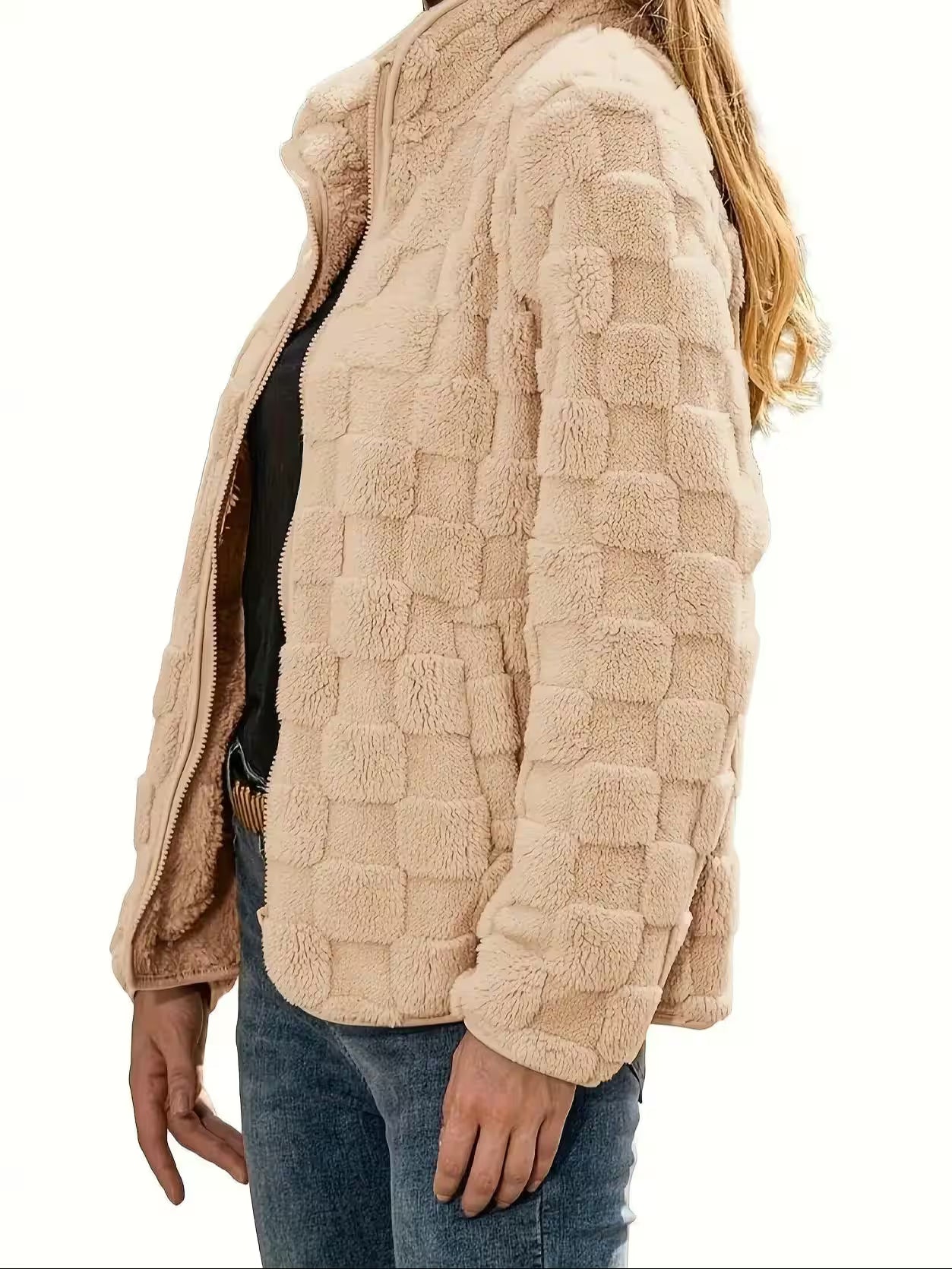 Women's Coat in Red - Detail View