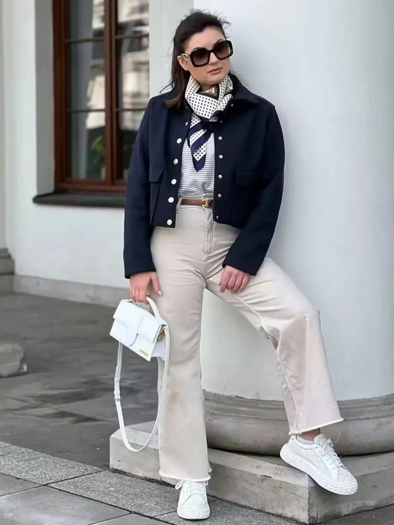 Jacket Women Button Cropped - Women's Fashion - View 3